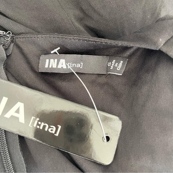 INA BLACK DRESS WITH SIDE RUCHING AND TIE DETAIL - Picture 14 of 14